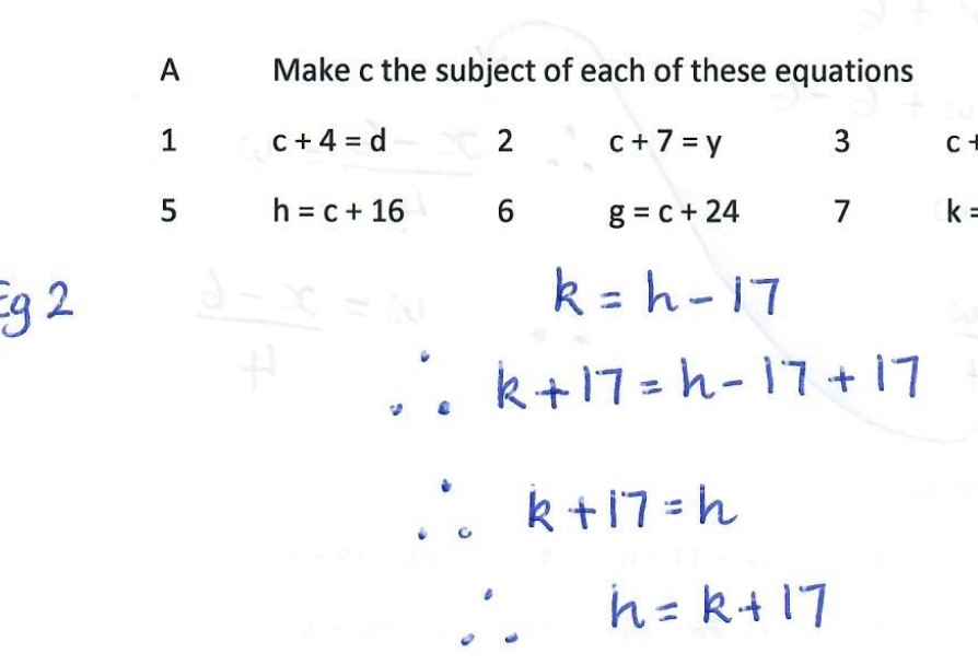 Plenty of examples and questions on changing the subject of an equation.